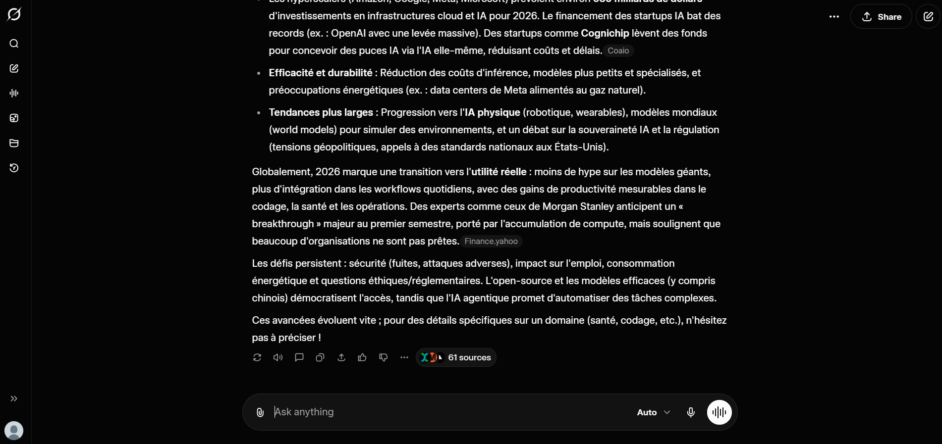 Citations et sources dans les reponses Grok