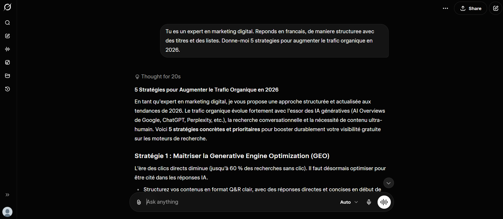 Structure de prompt avec instructions systeme