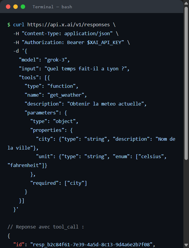 Definition doutils pour le function calling