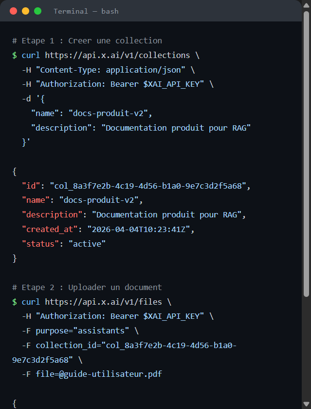 Gestion des collections via terminal