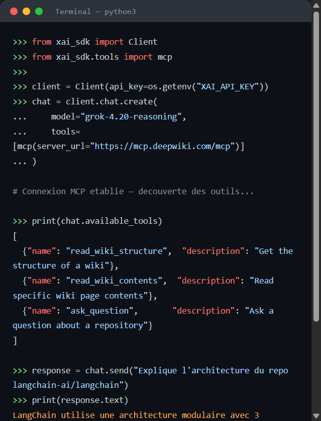 DeepWiki avec MCP dans le terminal